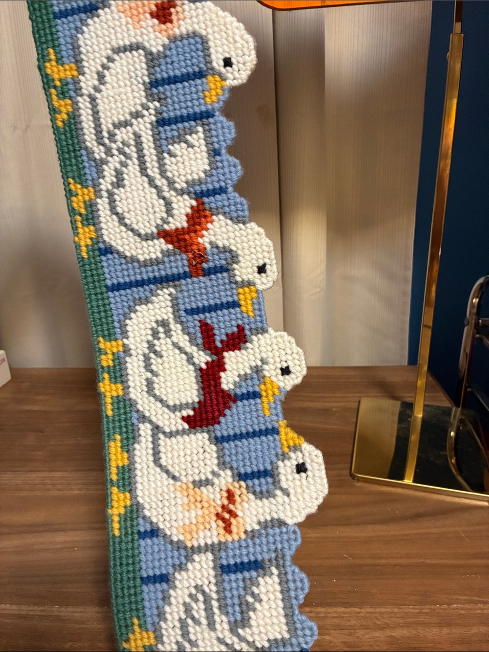 Grandma Core plastic canvas ducks Border Trim in Blue and White 35” long 5” tall - Picture 4 of 9